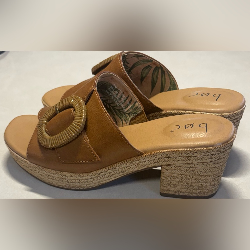 boc Tan Espadrille Mules with Buckle - Picture 3 of 7